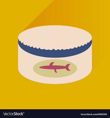 Flat with shadow Icon Canned fish on stylish vector image