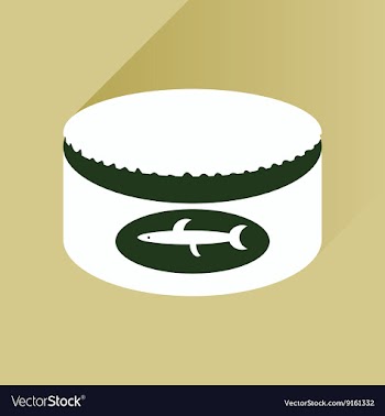 Flat with shadow Icon Canned fish on stylish vector image