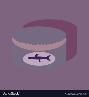 Flat with shadow Icon Canned fish vector image