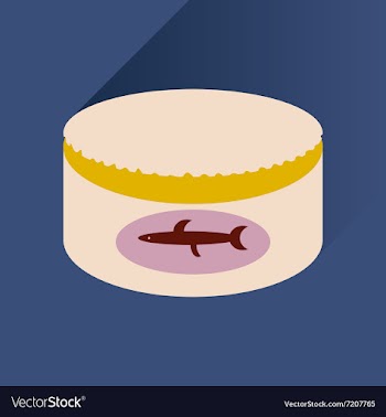 Flat with shadow Icon Canned fish vector image