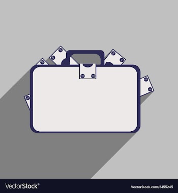Flat with shadow icon case with money vector image