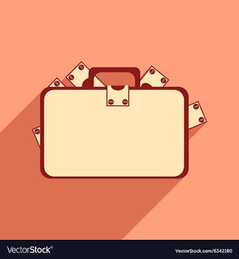 Flat with shadow icon case with money vector image