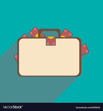 Flat with shadow icon case with money vector image
