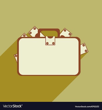 Flat with shadow icon case with money vector image