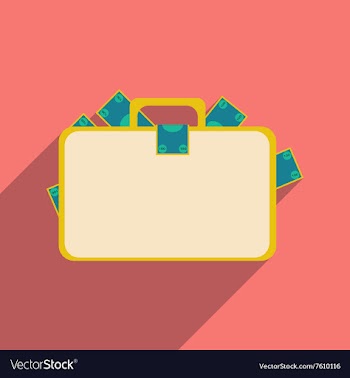 Flat with shadow icon case with money vector image