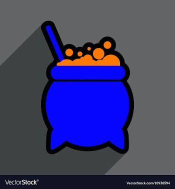 Flat with shadow icon cauldron on a bright vector image