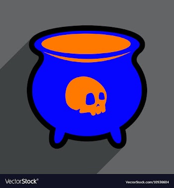 Flat with shadow icon cauldron on a bright vector image