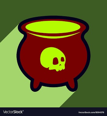 Flat with shadow icon cauldron on a bright vector image