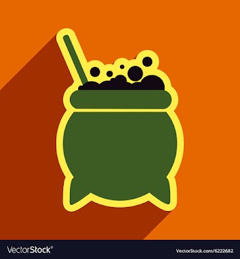 Flat with shadow icon cauldron on a bright vector image