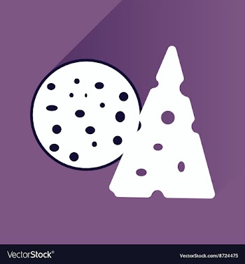 Flat with shadow Icon cheese and sausage vector image