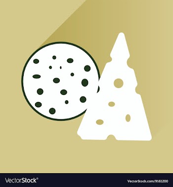 Flat with shadow Icon cheese and sausage vector image