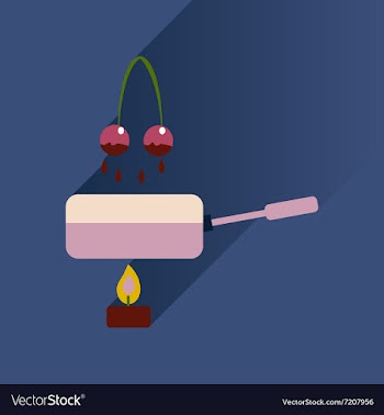 Flat with shadow Icon cherry chocolate fondue vector image