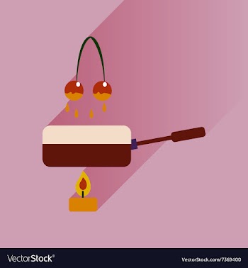 Flat with shadow Icon cherry chocolate fondue vector image