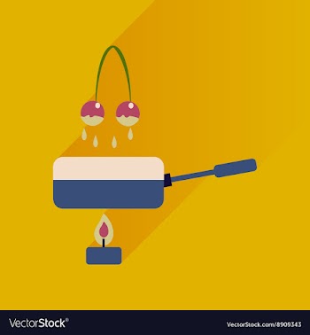 Flat with shadow Icon cherry chocolate fondue vector image