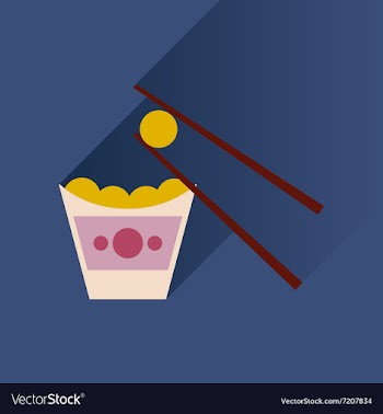 Flat with shadow Icon Chinese cheese balls vector image