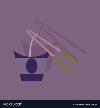 Flat with shadow Icon Chinese noodles sticks vector image