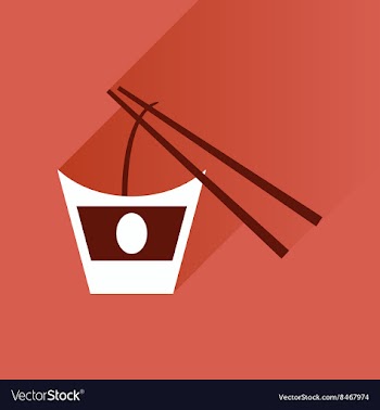 Flat with shadow Icon Chinese noodles sticks vector image