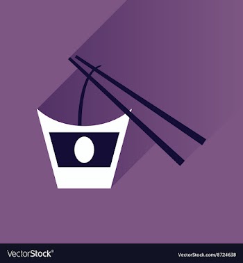 Flat with shadow Icon Chinese noodles sticks vector image