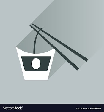 Flat with shadow Icon Chinese noodles sticks vector image