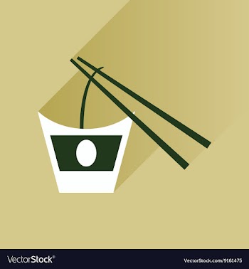 Flat with shadow Icon Chinese noodles sticks vector image