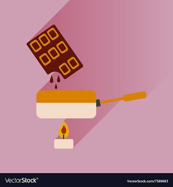 Flat with shadow Icon chocolate fondue on bright vector image