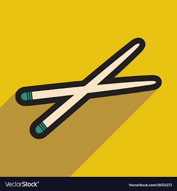 Flat with shadow icon chopsticks stylish vector image