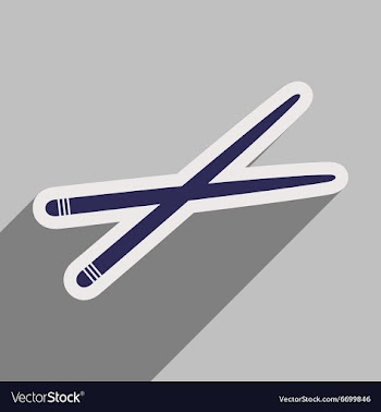 Flat with shadow icon chopsticks stylish vector image