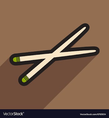 Flat with shadow icon chopsticks stylish vector image