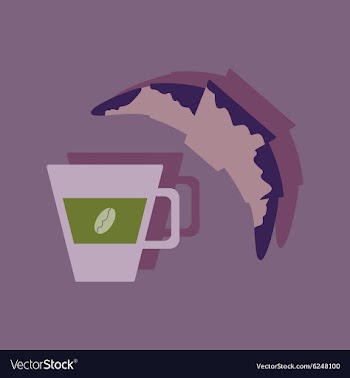 Flat with shadow Icon coffee and a croissant vector image
