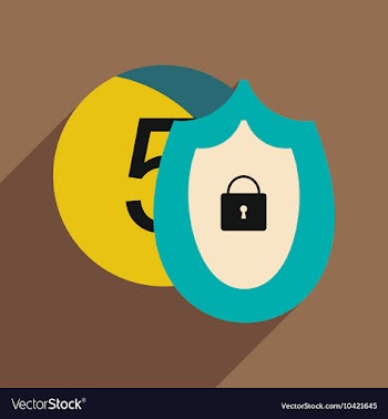 Flat with shadow icon Coin and Shield vector image