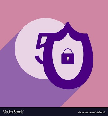Flat with shadow icon Coin and Shield vector image