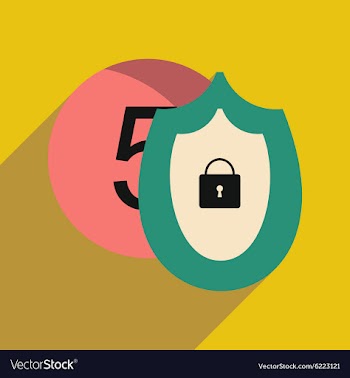 Flat with shadow icon Coin and Shield vector image
