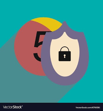 Flat with shadow icon Coin and Shield vector image