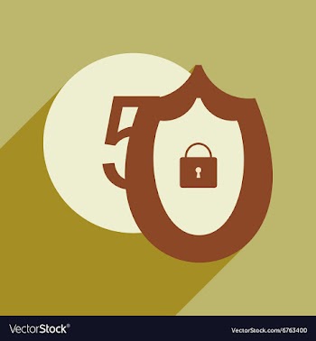 Flat with shadow icon Coin and Shield vector image