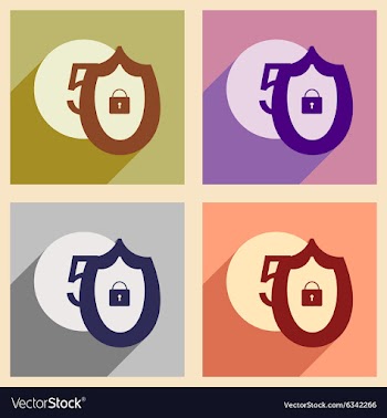 Flat with shadow icon concept Coin and Shield vector image