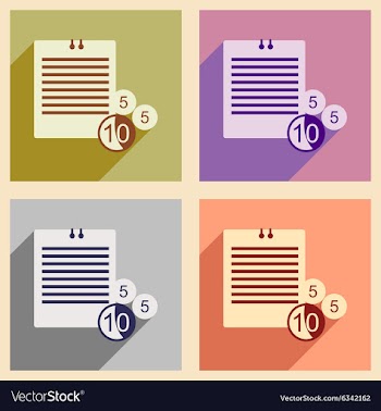 Flat with shadow icon concept contract and coins vector image