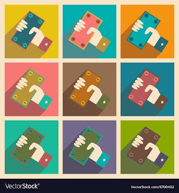 Flat with shadow icon concept dollar in hand vector image