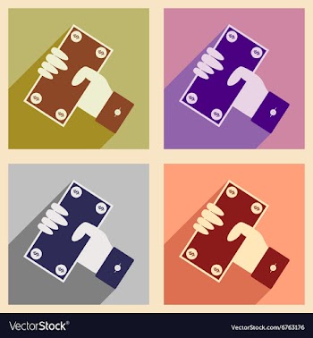 Flat with shadow icon concept dollar in hand vector image