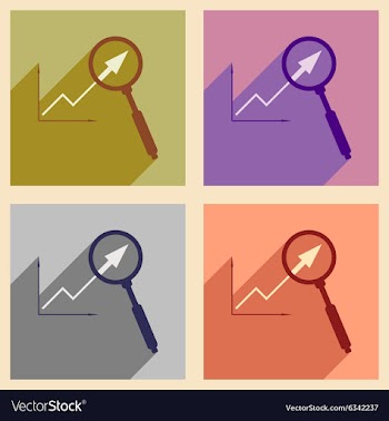 Flat with shadow icon concept Economic graph and vector image