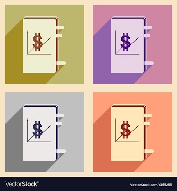 Flat with shadow icon concept financial report vector image