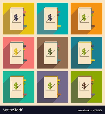 Flat with shadow icon concept financial report vector image
