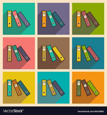 Flat with shadow icon concept folders for vector image