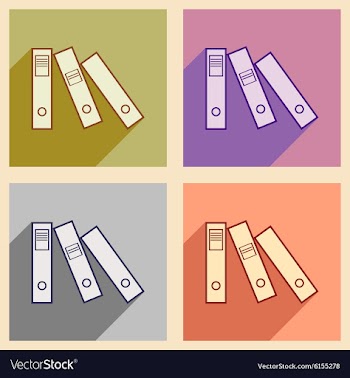 Flat with shadow icon concept folders for vector image