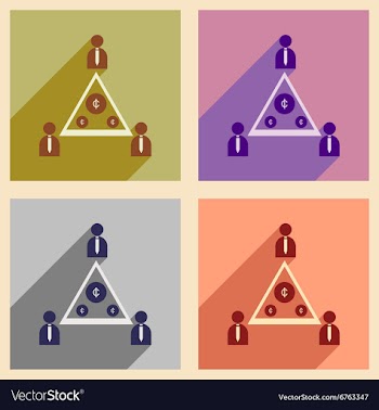 Flat with shadow icon concept group of people vector image