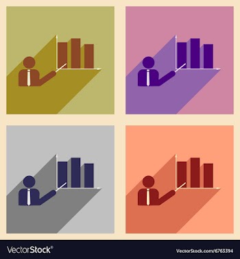 Flat with shadow icon concept human and economic vector image