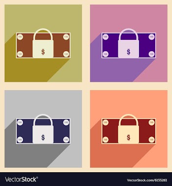 Flat with shadow icon concept lock and dollar vector image