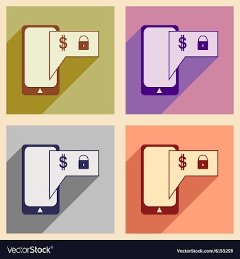 Flat with shadow icon concept Mobile application vector image