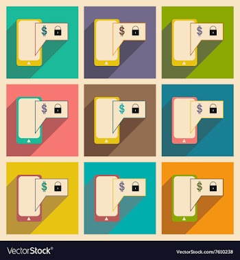 Flat with shadow icon concept Mobile application vector image