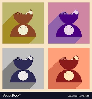 Flat with shadow icon concept Scale full of money vector image