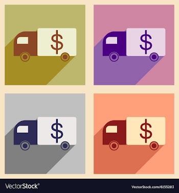 Flat with shadow icon concept Special Vehicles vector image